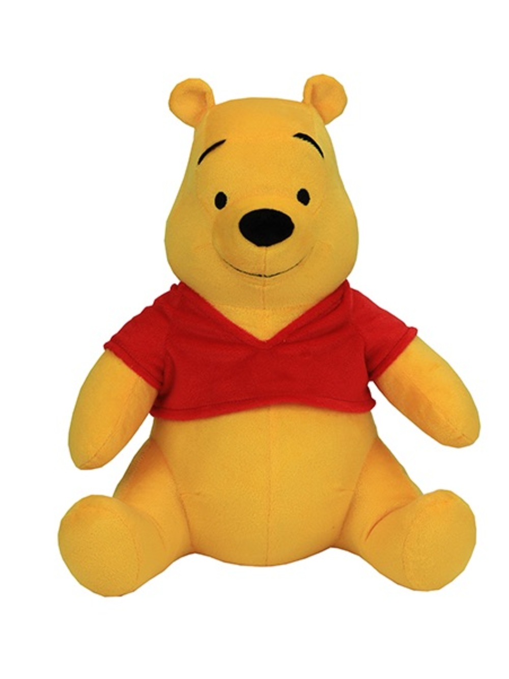 Disney Yellow Winnie the Pooh Plush with Red Tee - Soft Cuddly Bear